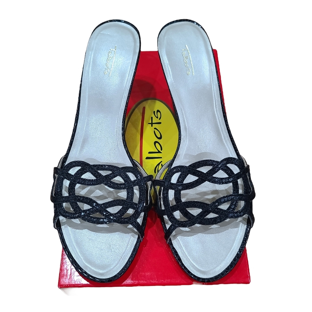 New Talbots Filomena Black Snakeskin Mid-Height Women's Slip-on, Size 11 - Picture 1 of 12
